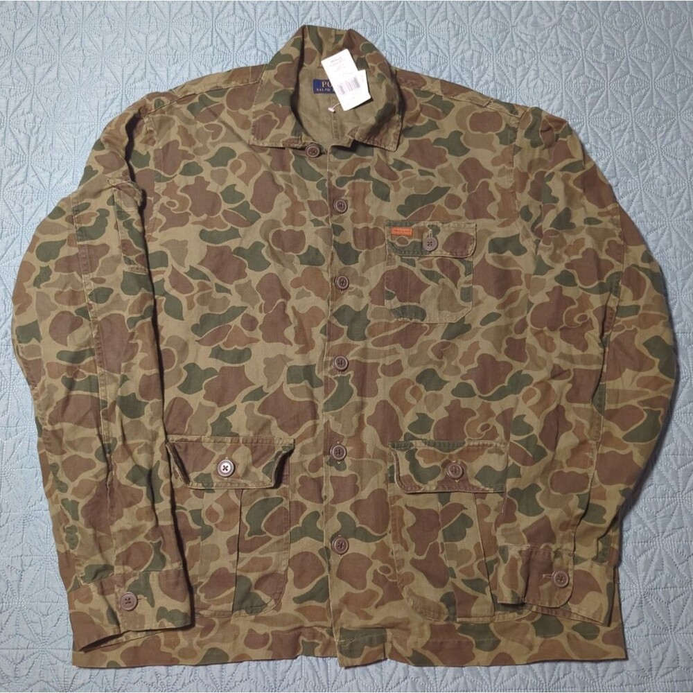 Polo Ralph Lauren Men's L Camouflage Hunting Field Jacket/Overshirt Duck Hunter